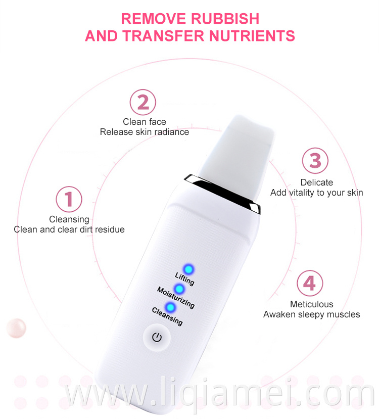 Professional facial ultrasonic skin scrubber sonic peeler beauty personal care skin scrubber